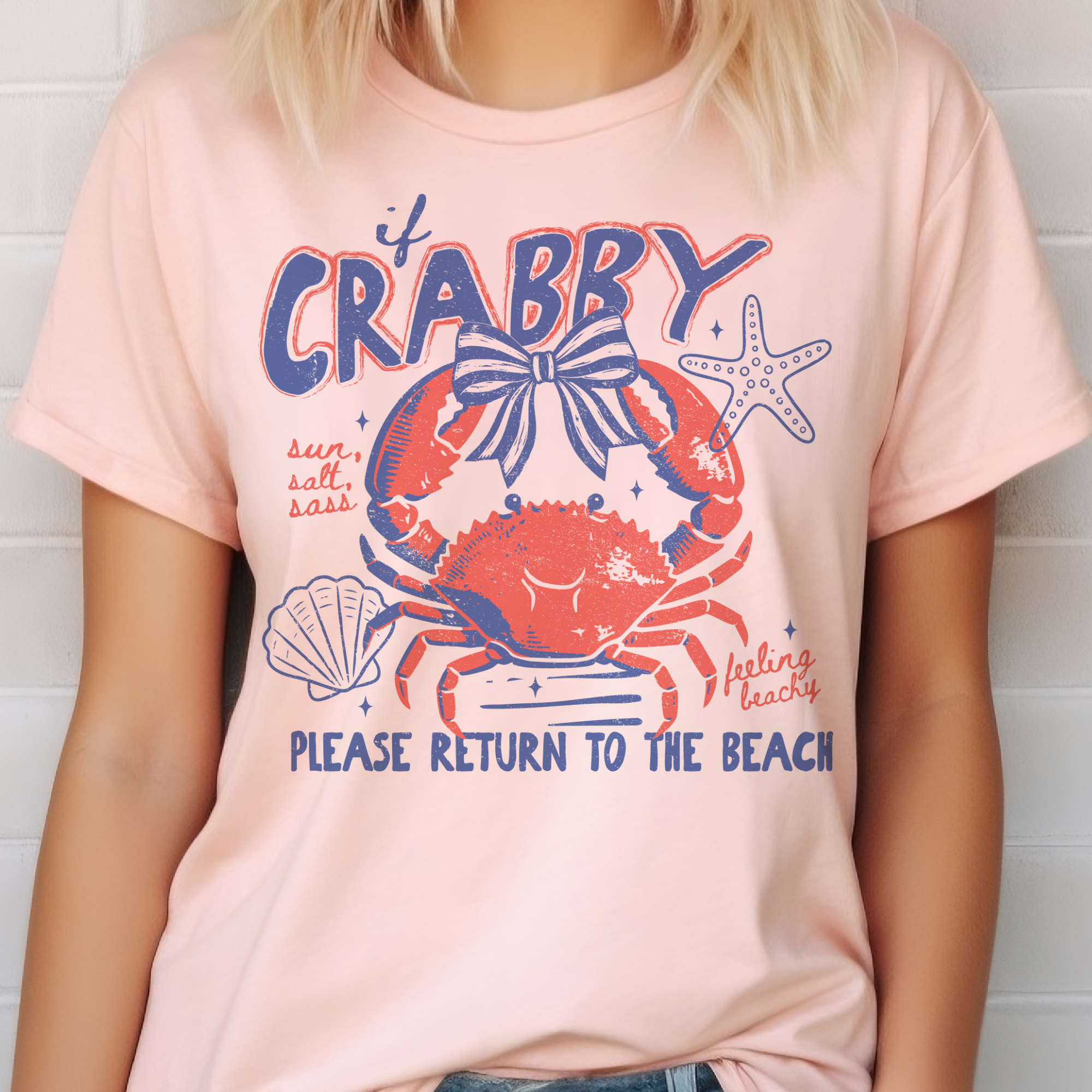 Summer Crabby Beach Vacation Resort Vintage Graphic Tee