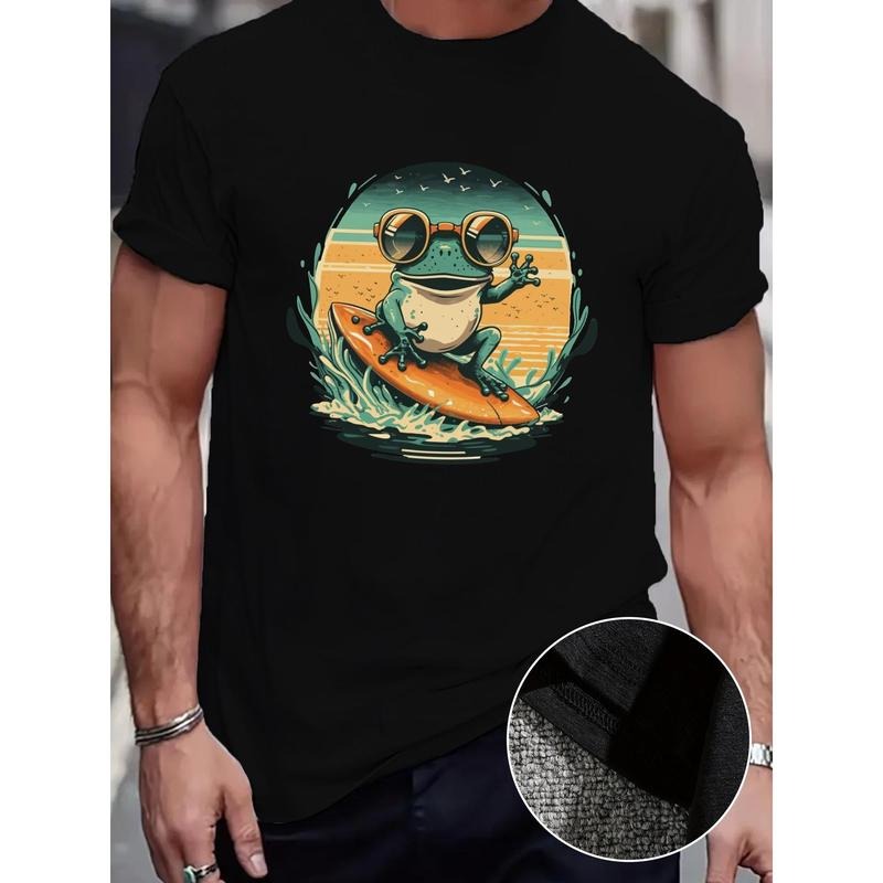 beach Frog Fitted Men's T-Shirt, Sweat-wicking and Freedom of Movement made in usa Hoodie, Sweatshirt | DripVista.com