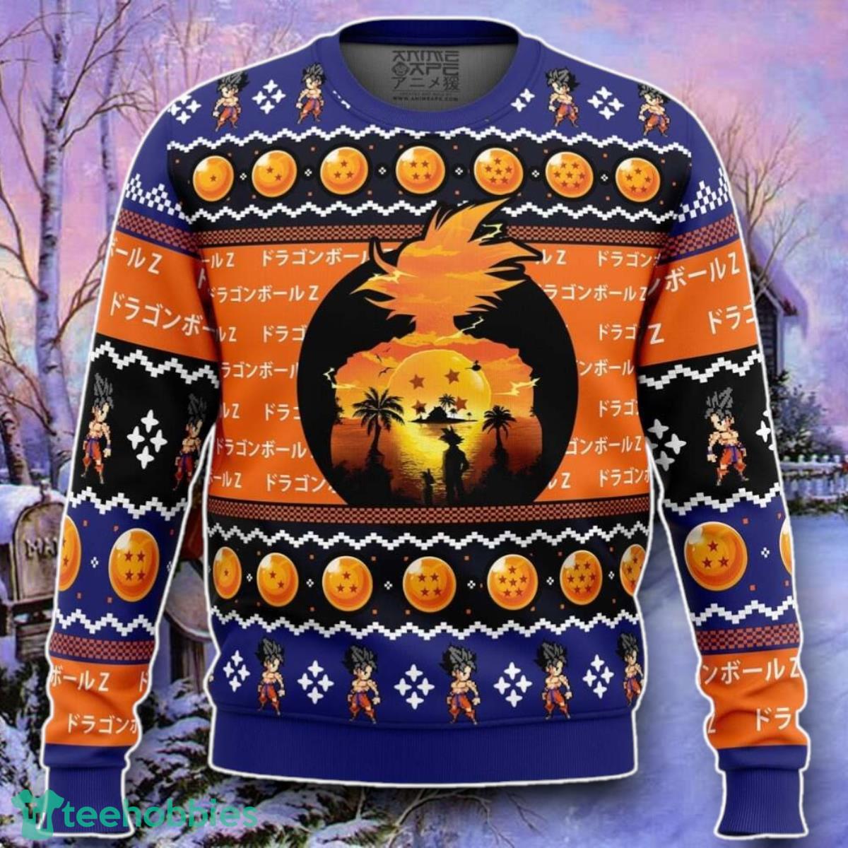 Beautiful Sunset DBZ Ugly Christmas 3D Sweater Style Gift