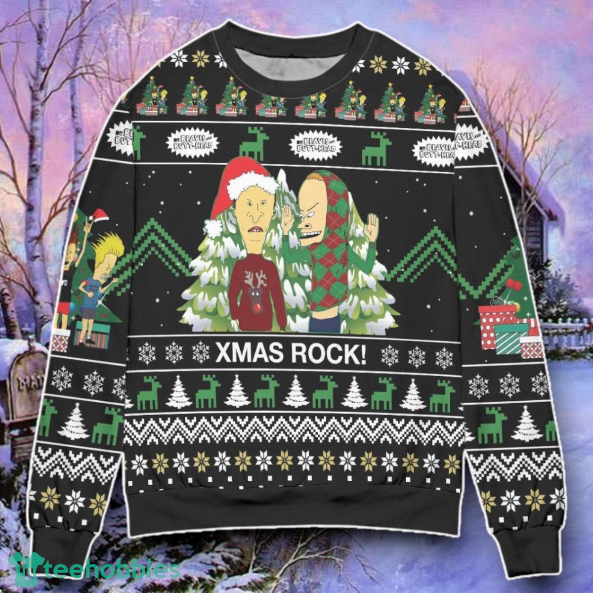 Beavis And Butt-Head Xmas Rock! Ugly Christmas 3D Sweater Style Gift
