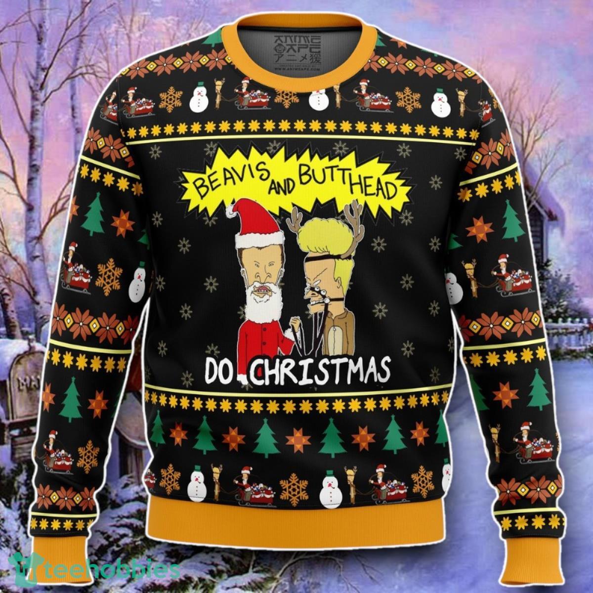 Beavis And Butthead Do Christmas Ugly Christmas 3D Sweater Style Gift