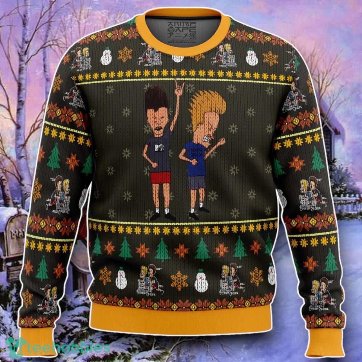 Beavis And Butthead Rock On Ugly Christmas 3D Sweater Style Gift