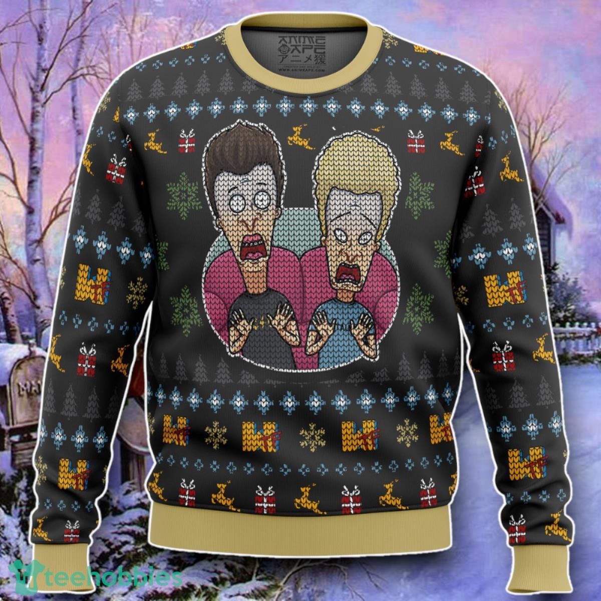 Beavis And Butthead Surprise Reaction Ugly Christmas 3D Sweater Style Gift
