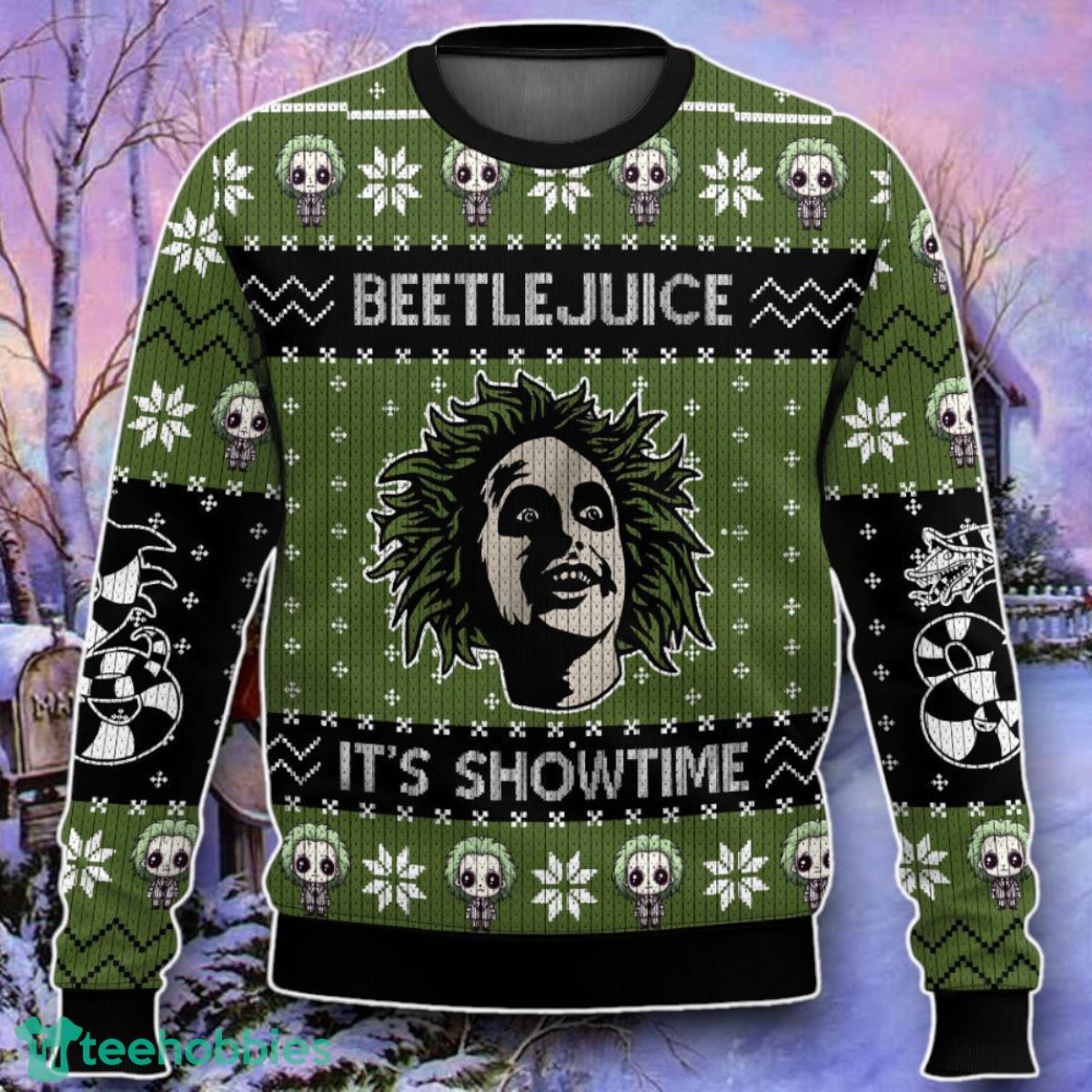 Beetlejuice Ugly Christmas 3D Sweater Style Gift