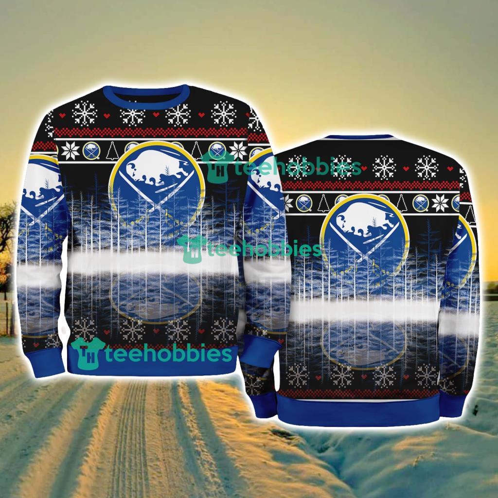 Buffalo Sabres Logo Brand Pine Tree Christmas Pattern Christmas Ugly Sweater