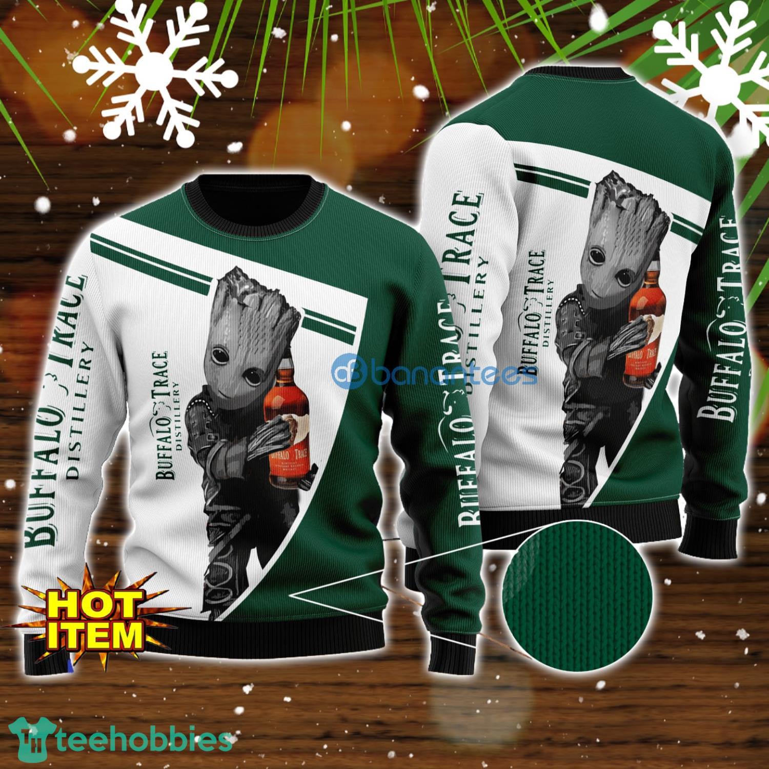 Buffalo Tracer And Baby Groot 3D Ugly Christmas Sweater For Men And Women Christmas Gift