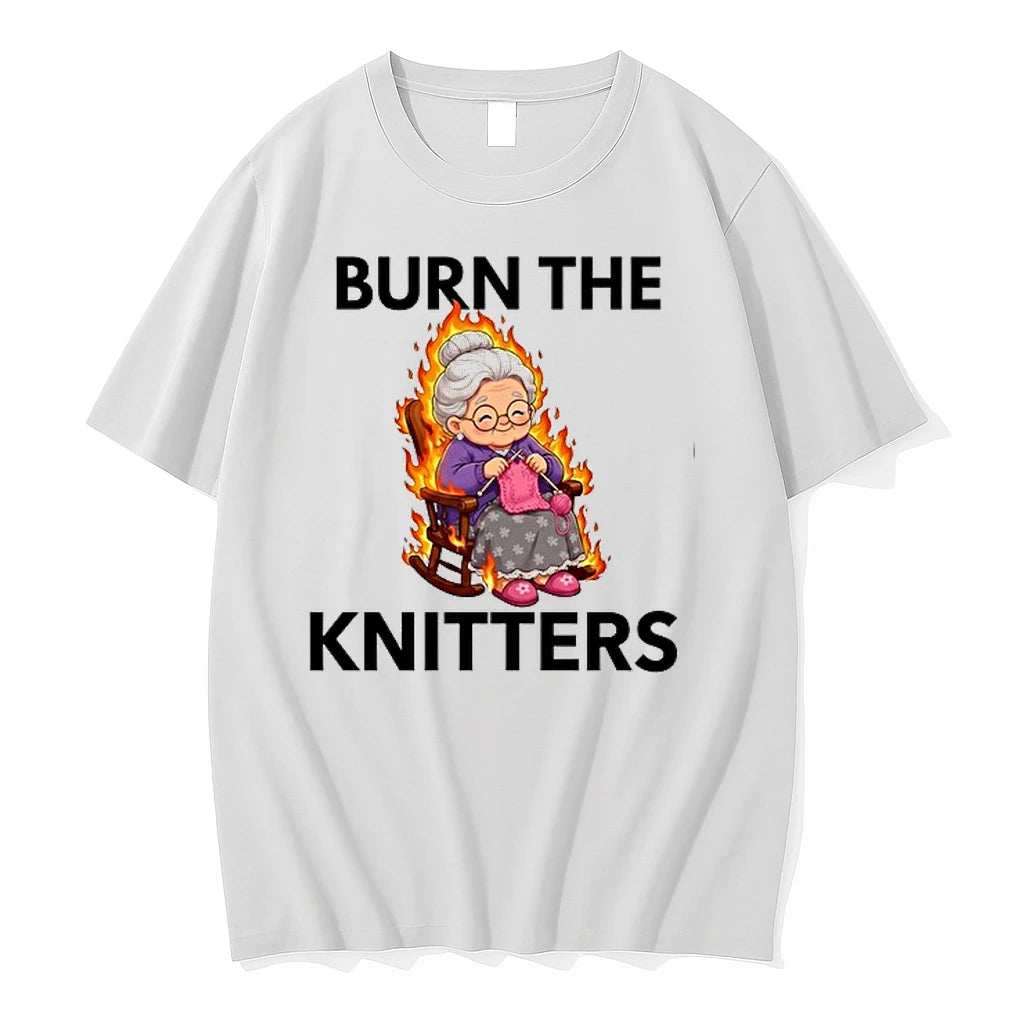 Burn The Knitters Grandma Is Crocheting Flame Graphic 0 Tshirts Sweater