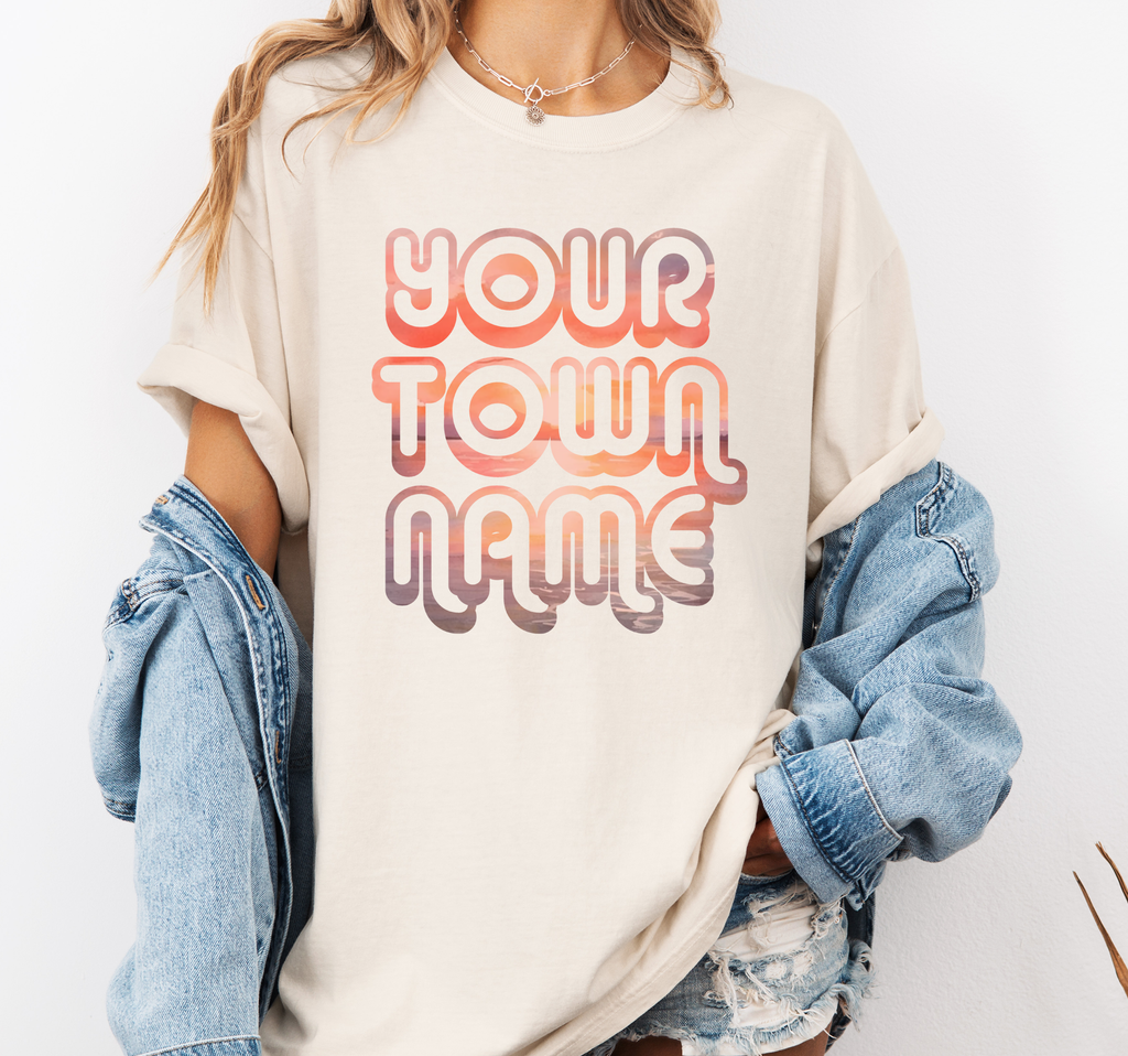 Custom Text Beach Shirt, Comfort Colors® Tourist Souvenir