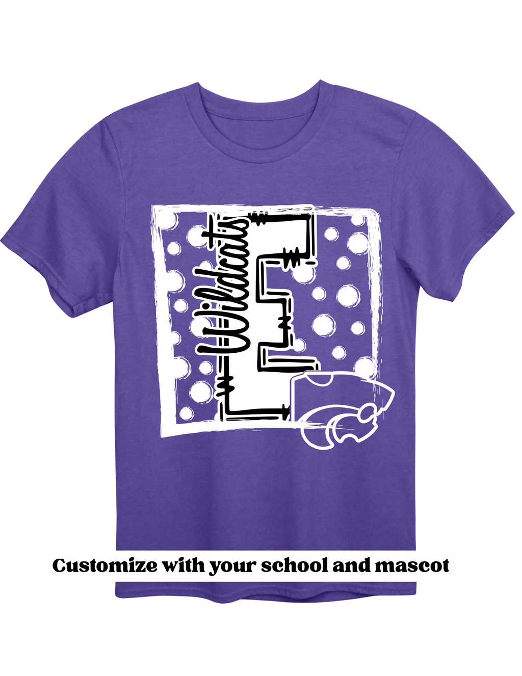 Polka Dot Custom Mascot School Spirit Shirt