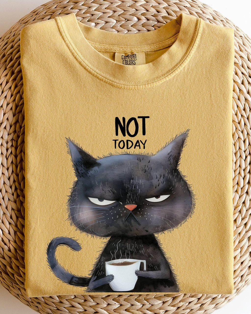 Not Today, Cat, Grumpy, Coffee, Funny, Meme Shirt