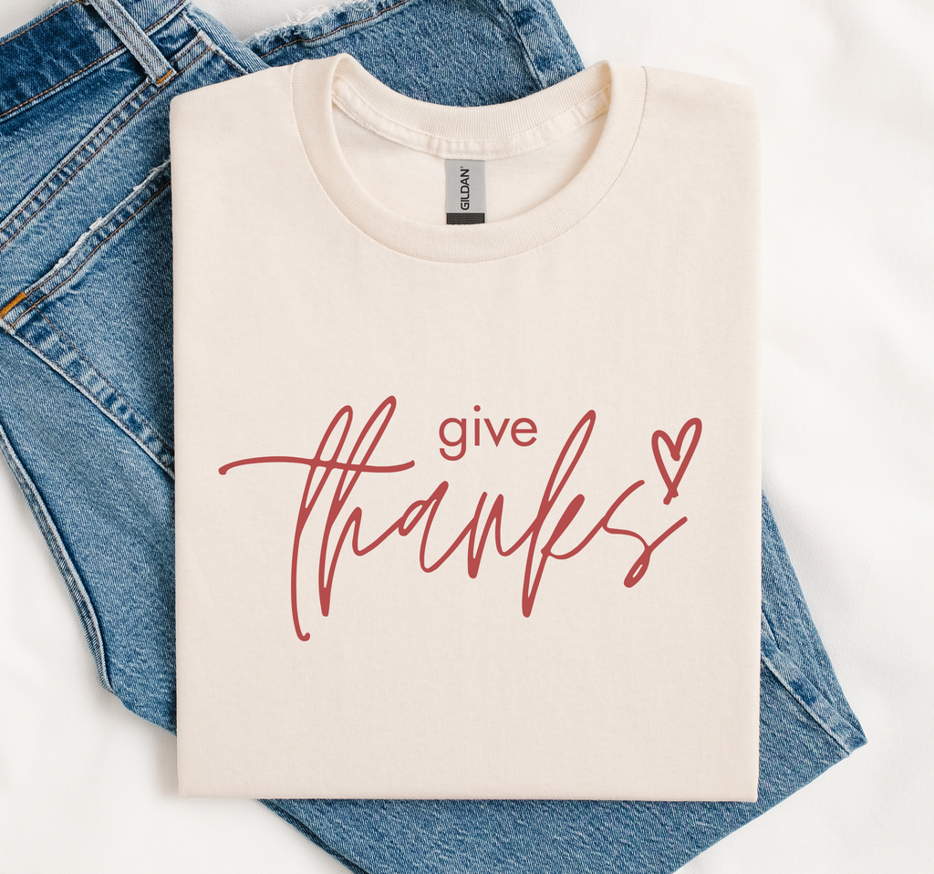 Give Thanks Shirt, Faith Tee, Thanksgiving Gift, Soft Gildan