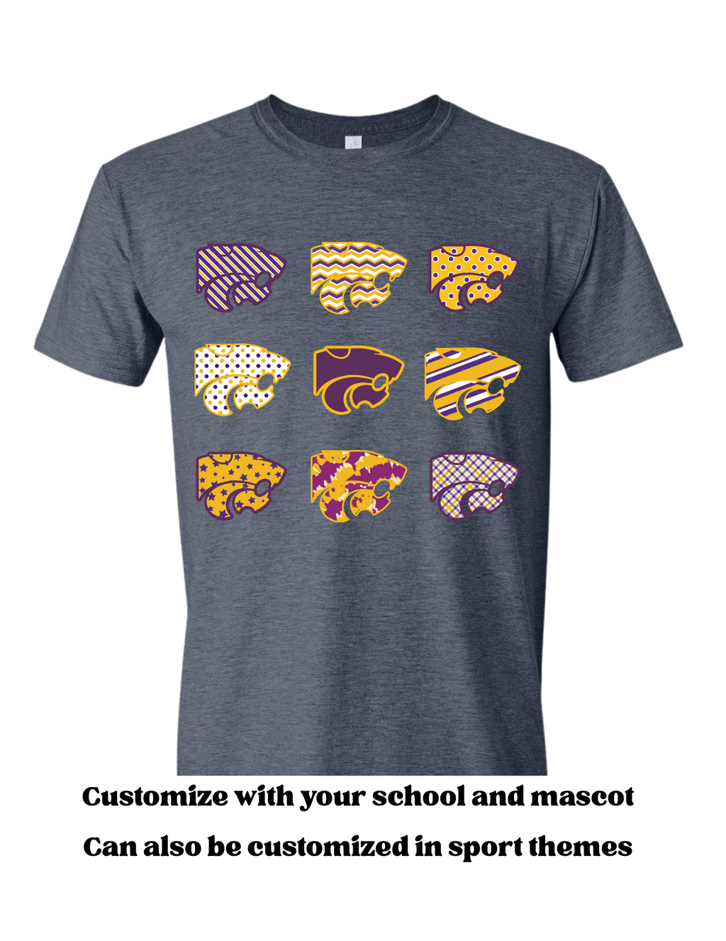 Logo or Sport Grid Custom Mascot School Spirit Shirt