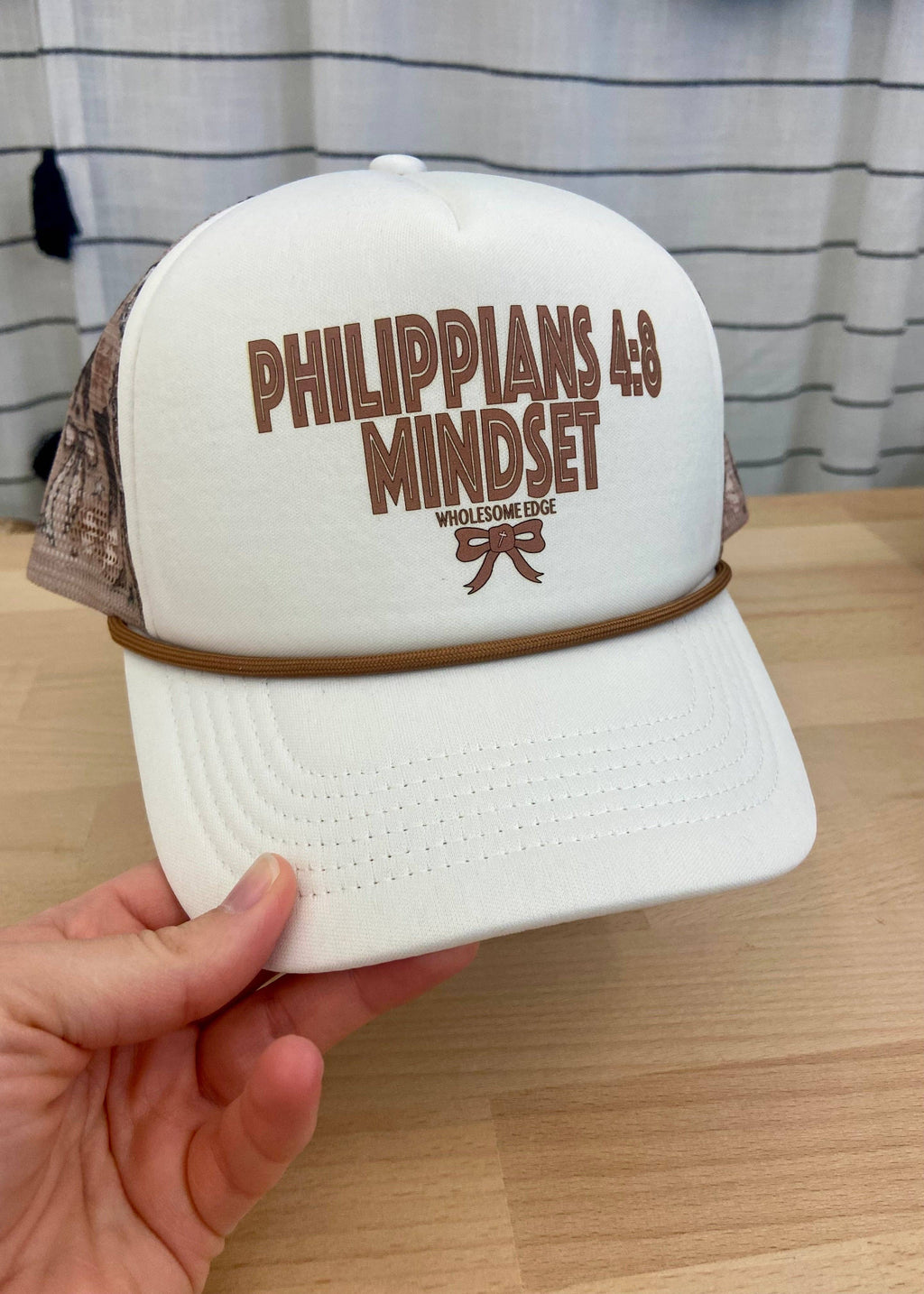 Philippians 4:8 Mindset with Bow - Christian Hat