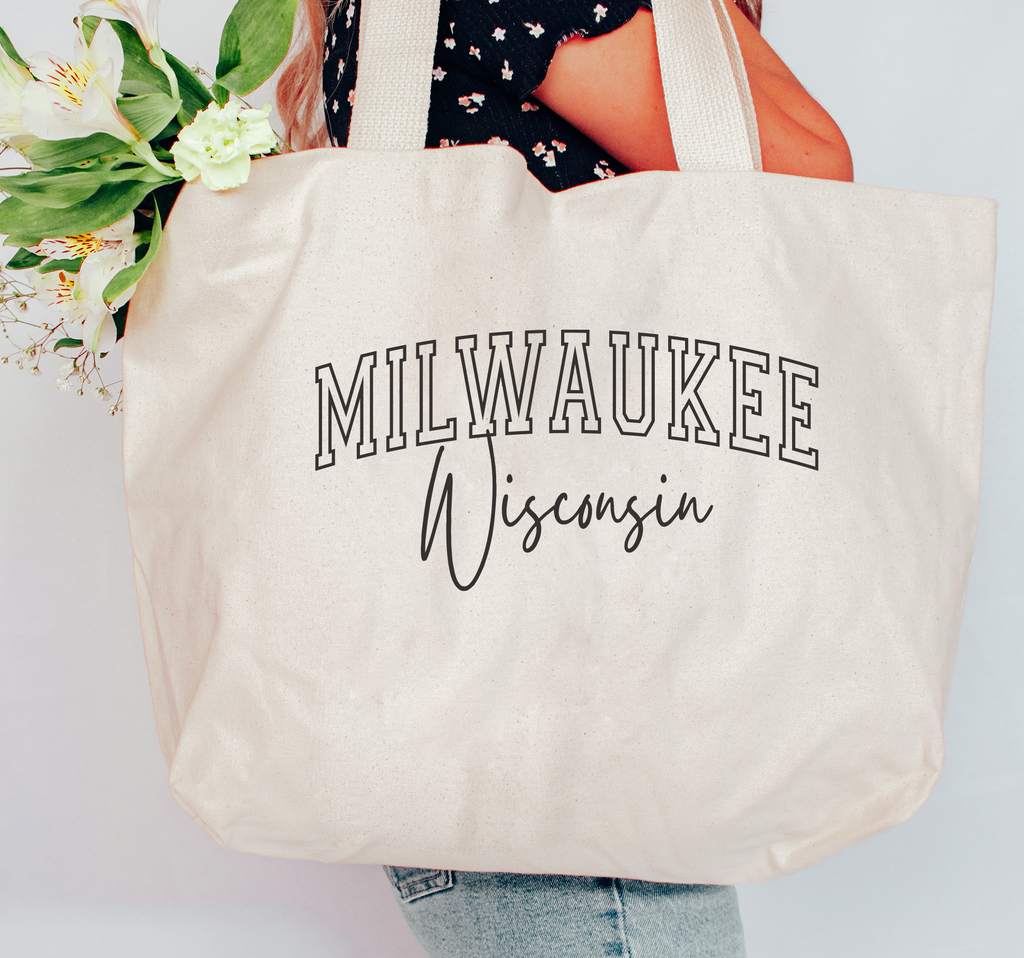 Custom City State Souvenir USA Made Jumbo Tote