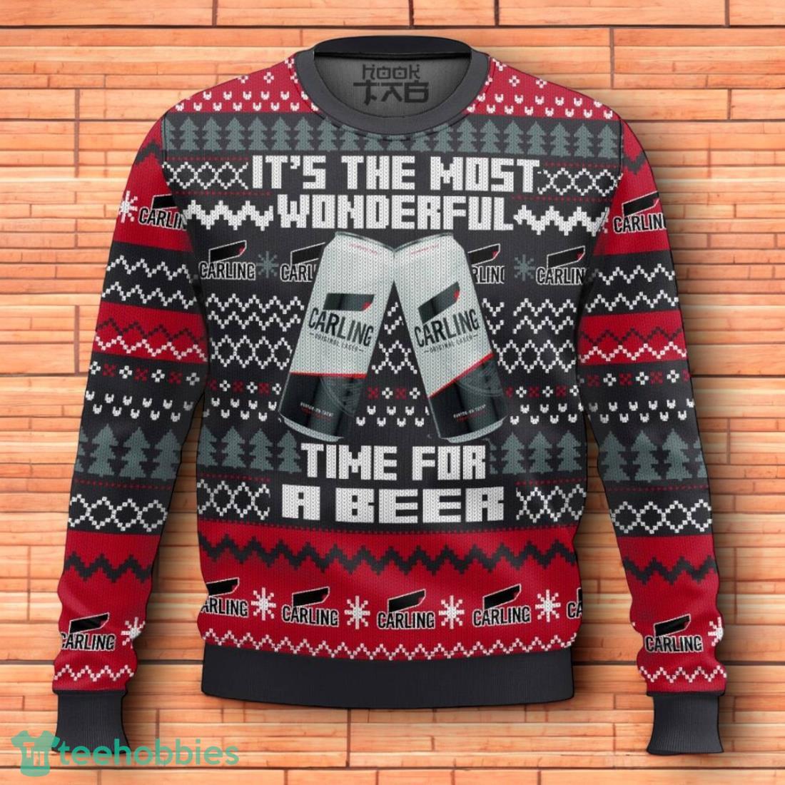 Carling UK Beer Ugly Christmas Sweater 3D Design For Men Women