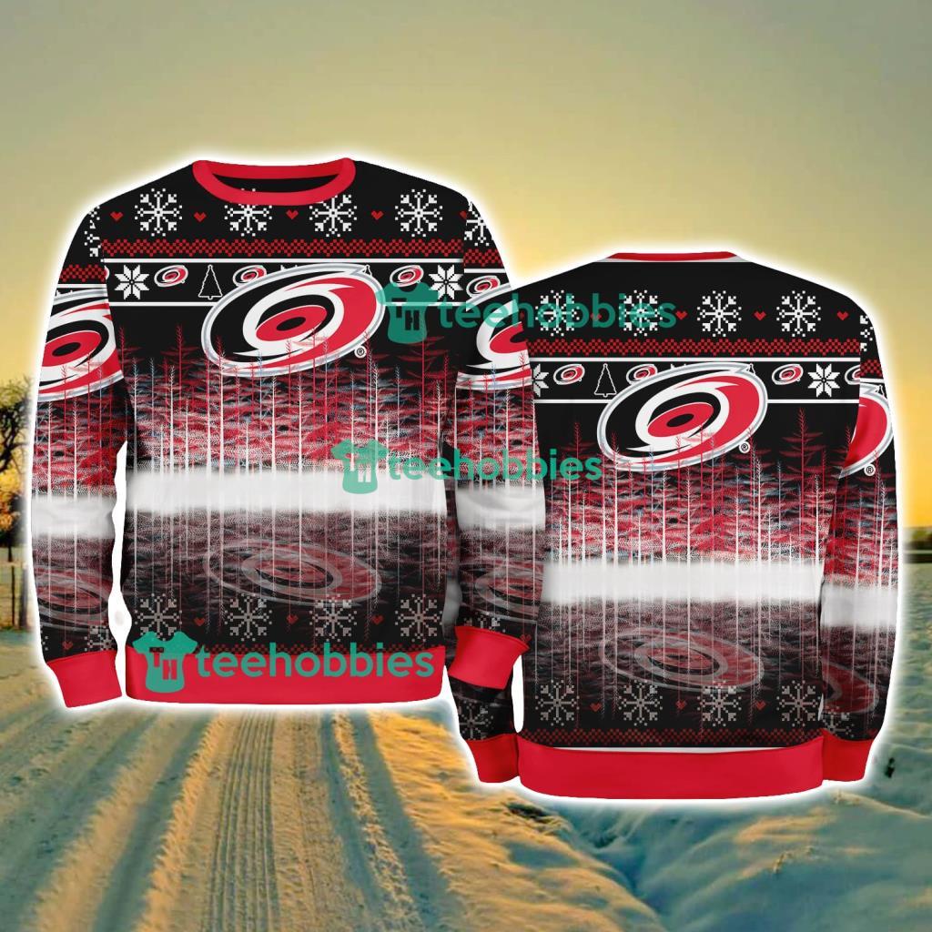 Carolina Hurricanes Logo Brand Pine Tree Christmas Pattern Christmas Ugly Sweater