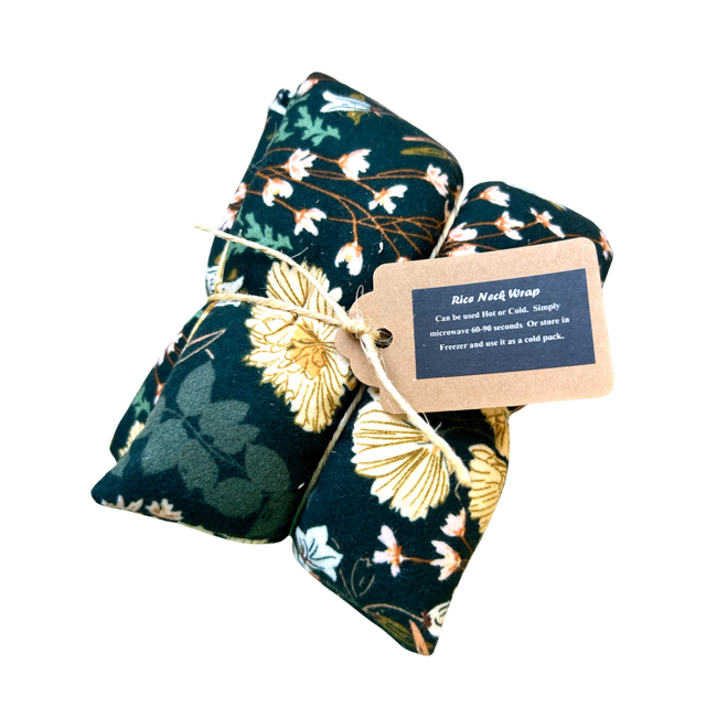 Flannel Unscented Therapy Rice Neck Wraps Floral/Geometric