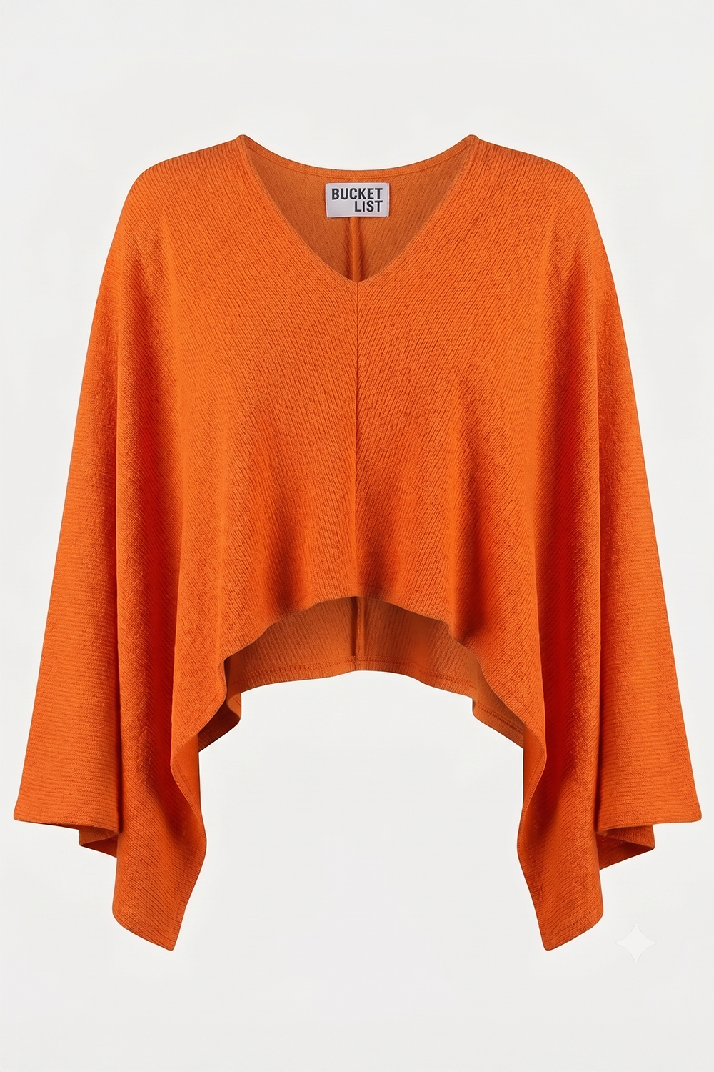 T3009 | Structured Crepe Asymmetrical Poncho Top