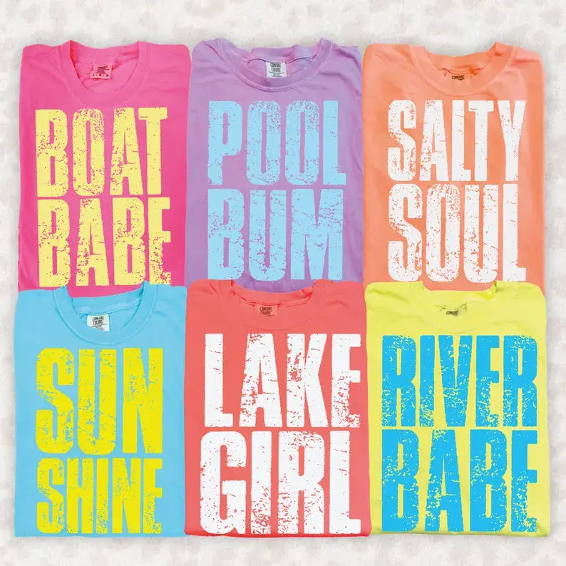 Pool River Sunshine Boat Lake Comfort Colors T-Shirt