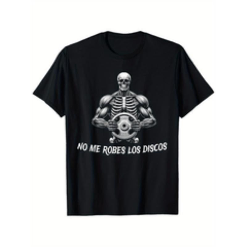 chidas gym Lightsaber brand shirt mexican slang robes los discos skeleton lifting weights graphic 100 cotton 220gsm...