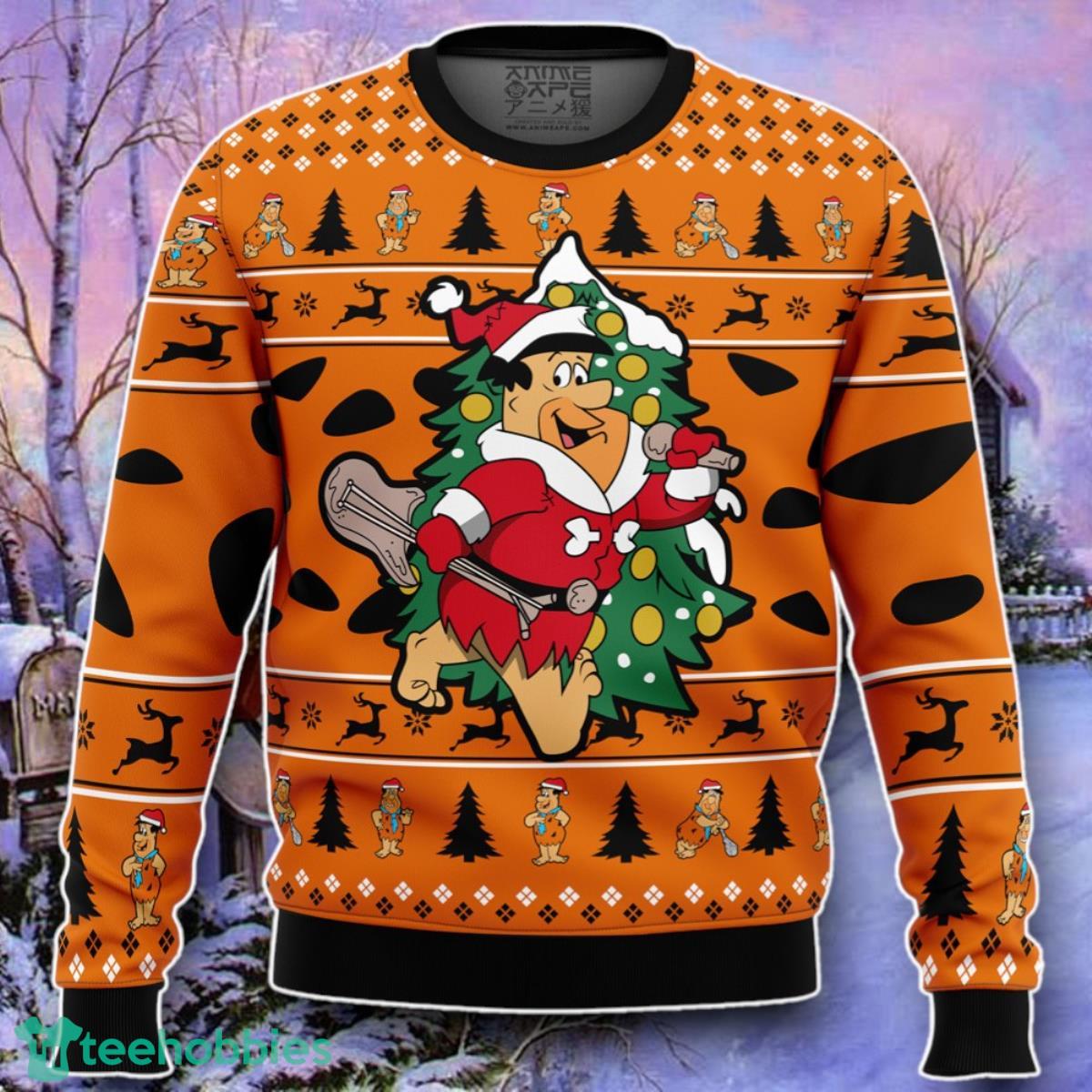 Christmas Fred The Flintstones Ugly Christmas 3D Sweater Style Gift