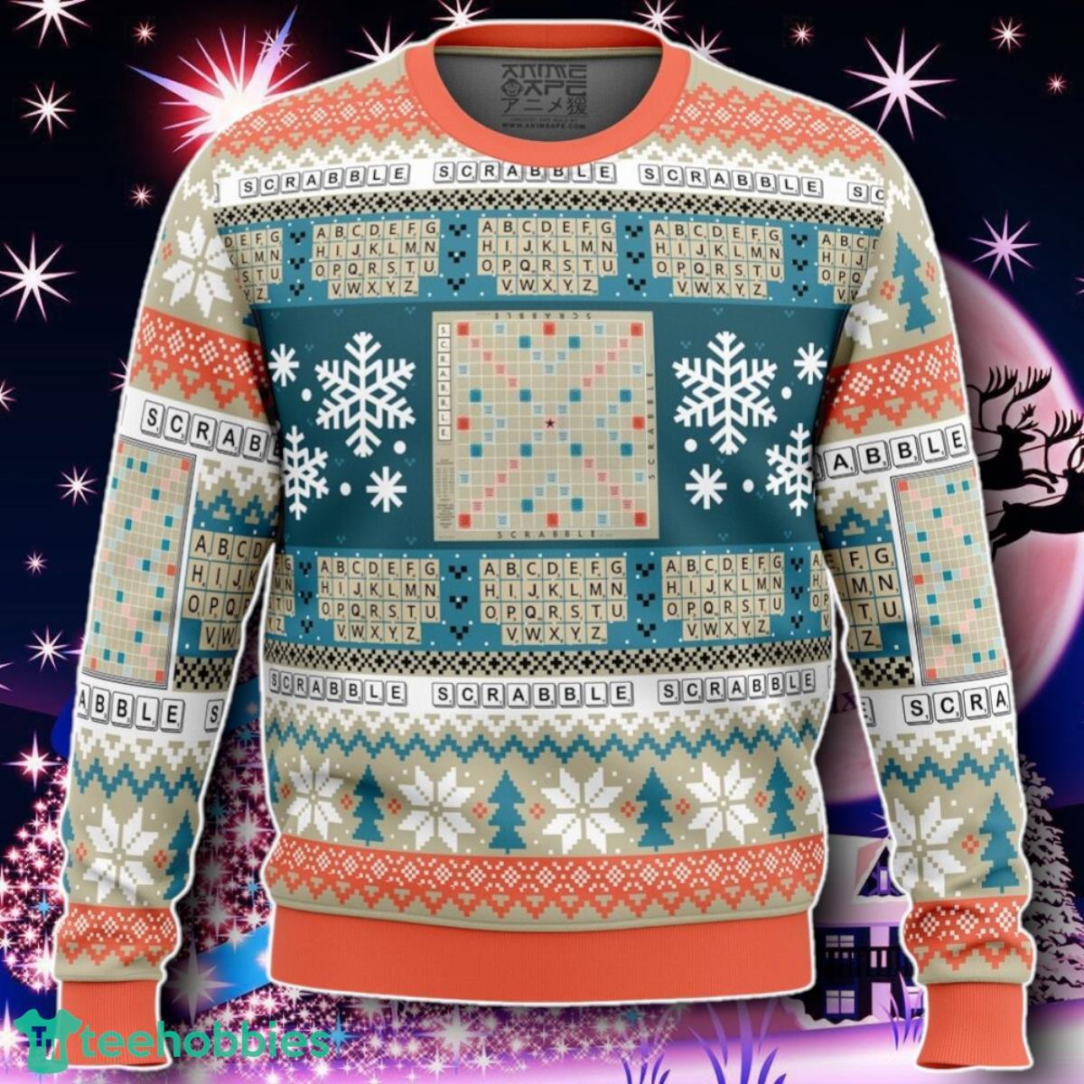 Christmas Scrabble Board Games Ugly Christmas Sweater Gift For Men And Women