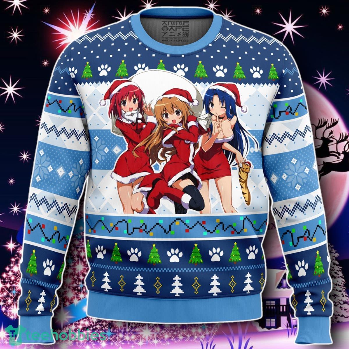 Christmas Taiga, Minori And Ami Toradora Ugly Christmas Sweater Gift For Men And Women