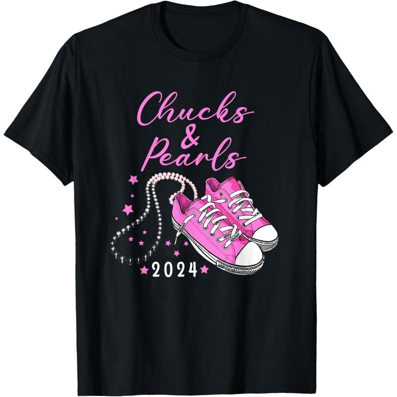 chucks and pearls 2024 Kamala Harris For President 47th T-Shirt made in usa Hoodie, Sweatshirt | DripVista.com