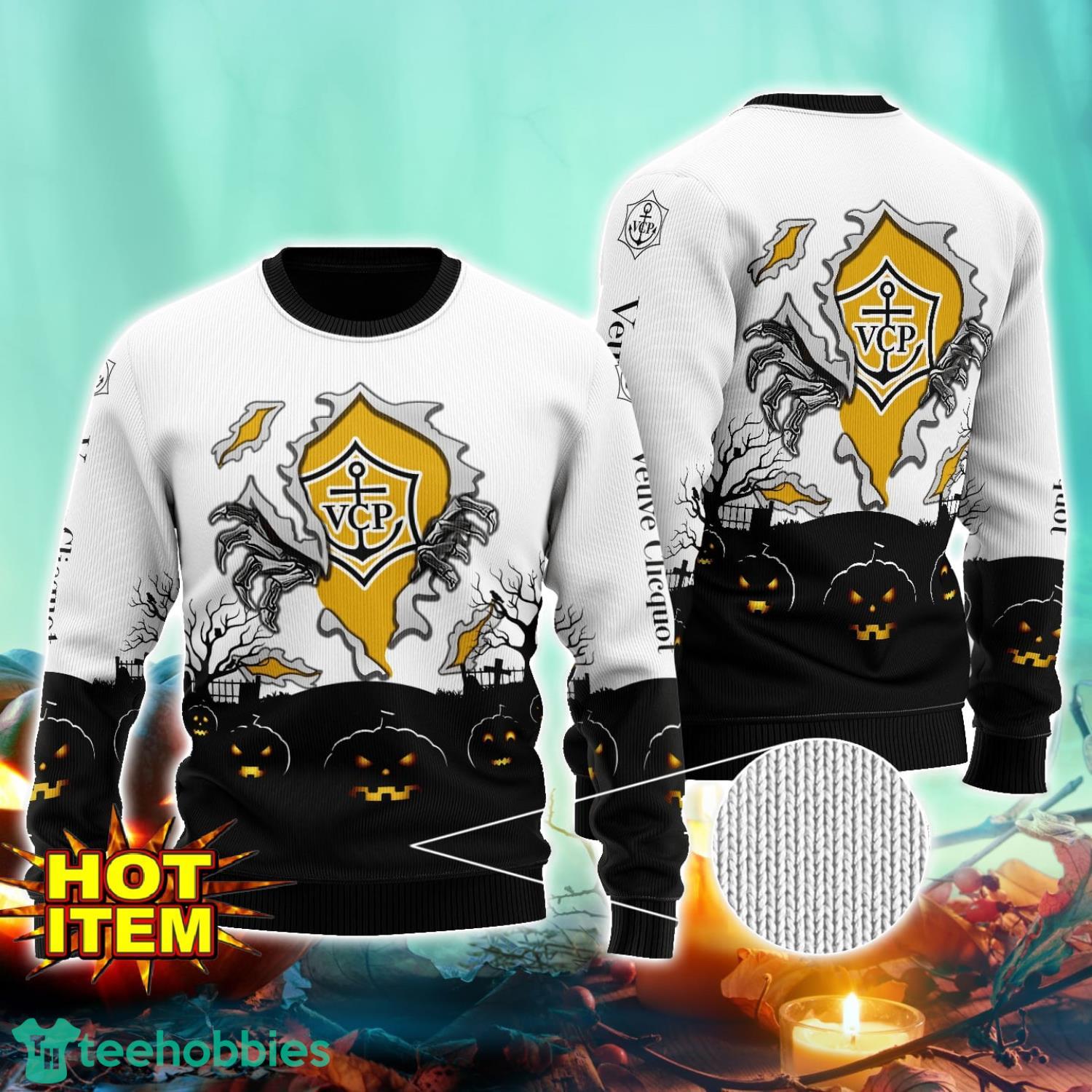 Clicquot Scary Night Halloween Hand Pull Out Halloween 3D Sweater For Men and Women