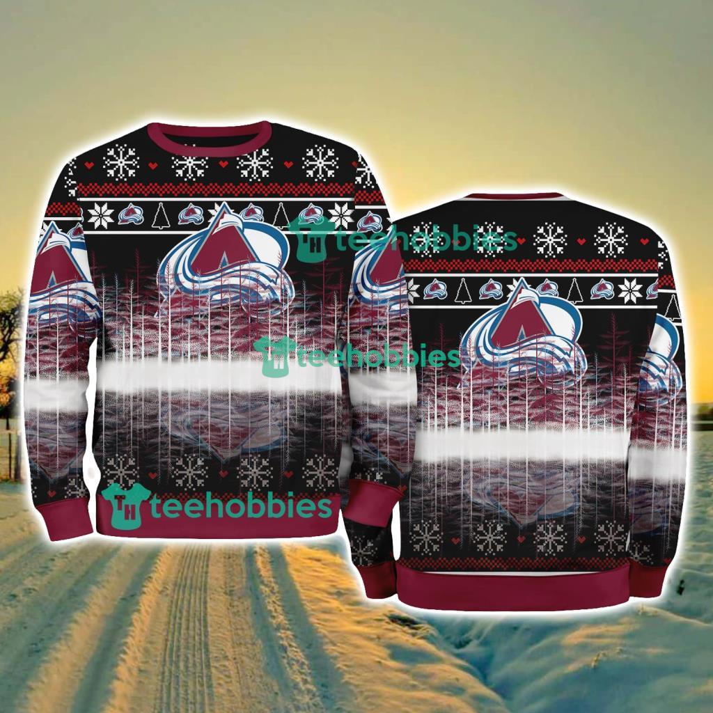 Colorado Avalanche Logo Brand Pine Tree Christmas Pattern Christmas Ugly Sweater