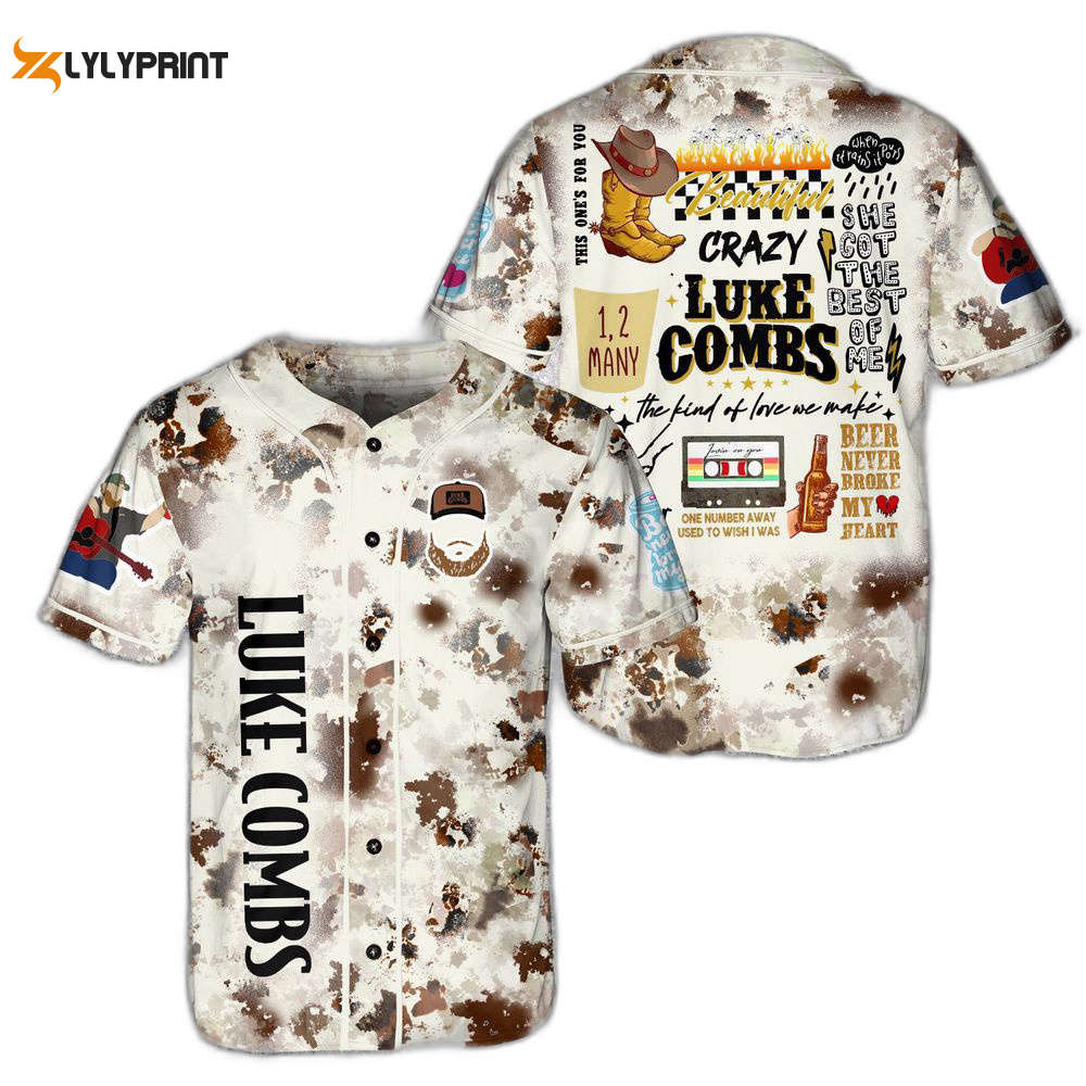 Combs Bullhead Shirt Baseball Jersey, Country Music, Lukee Comb World Tour For Men Women - lylyprint.com