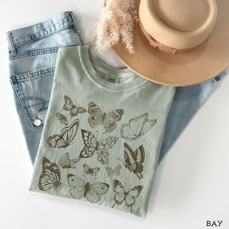 comfort color Lightsaber brand shirts, Vintage Butterfly Shirt, Butterfly Shirt Cottagecore, trendy Lightsaber brand-shirts, trending shirts, graphic tees women, 90s graphic tees, Top
