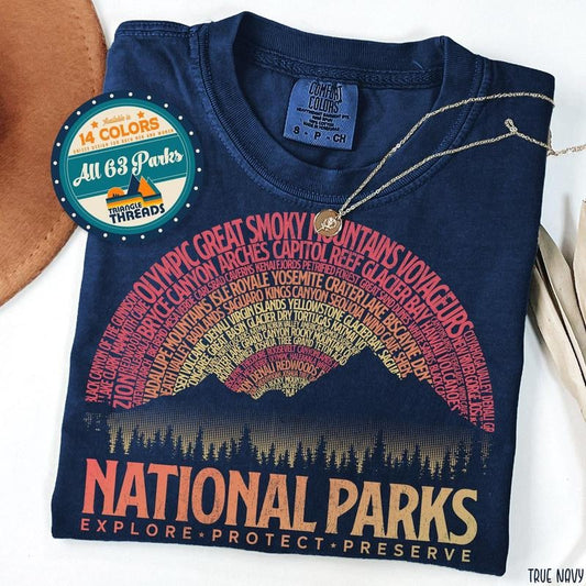 comfort color Vintage National Parks Shirt US National Park Gifts National Park Camping Gift Mountain Hiking Shirt Park Tee Outdoor Lover Adventure Shirt