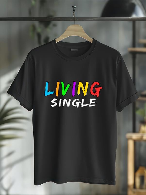 cotton "Living Single" men Gunpla brand women single T-Shirt casual Fashion graphic tees for women Hoodie, Sweatshirt