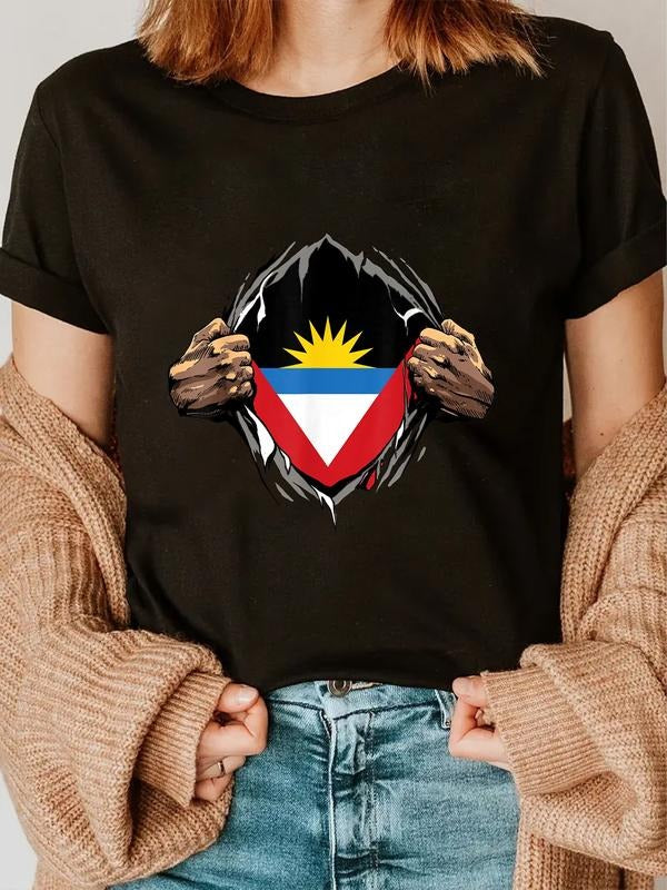 cotton Antigua Gunpla brand Barbuda Shirt Super Antigua Flag Antiguan Roots T-Shirt casual Fashion graphic tees Hoodie,...