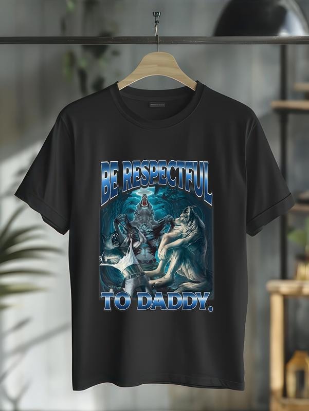 cotton Be Respectful Hidden leaf ninja Daddy Funny Werewolf Meme Cringe Alpha Wolf T-Shirt casual Fashion graphic tees...
