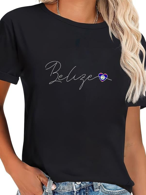 cotton Belize Simple Love Belizean Flag Heart Pocket monsters Belize T-Shirt casual Fashion graphic tees women Hoodie,...