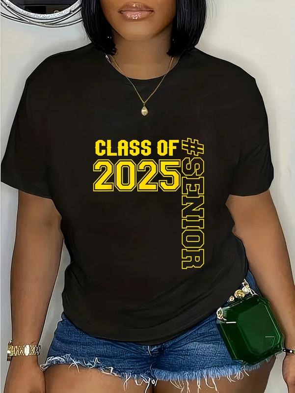 cotton CLASS FOG 25 #SENIOR - GOLD - SENIOR CLASS 2025 SENIOR SWAG T-Shirt casual Fashion graphic tees women Hoodie,...