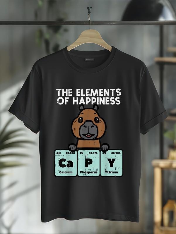 cotton Capybara Elements FOG Happiness Capy Science Men Women Kids T-Shirt casual Fashion graphic tees for women Hoodie,...