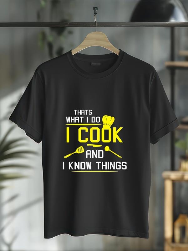 cotton Chef Geek Food FUNNY Swoosh COOK Gunpla brand Swoosh KNOW THINGS T-SHIRT T-Shirt casual Fashion graphic tees for...