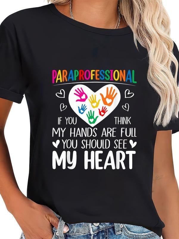 cotton FOG - When you think my hands are full see my heart T-Shirt casual Fashion graphic tees women Hoodie, Sweatshirt