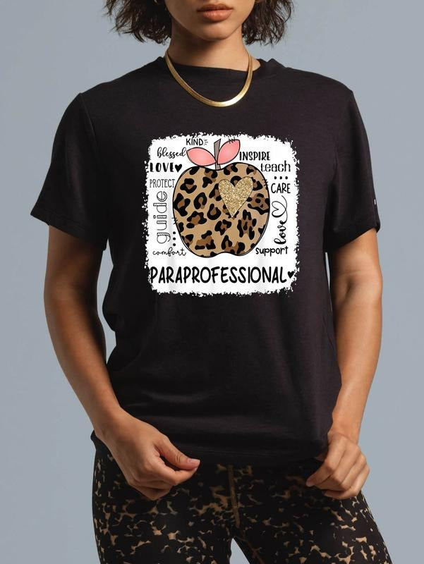 cotton FOG Kind Blessed Teach Inspire Love Leopard T-Shirt casual Fashion graphic tees for women Hoodie, Sweatshirt