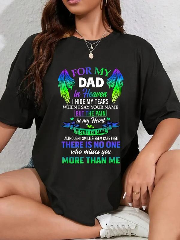 cotton For My Dad Red plumber brand Heaven Touching Tribute For Passed Away TNF T-Shirt casual Fashion graphic tees women...