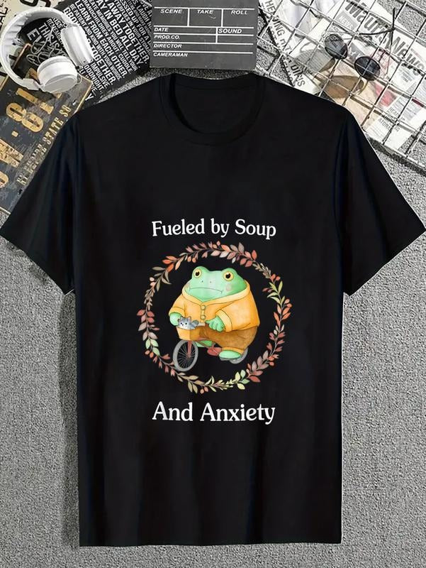 cotton Frog Funny Fueled By Soup Gunpla brand Anxiety T-Shirt casual Fashion graphic tees for women Hoodie, Sweatshirt