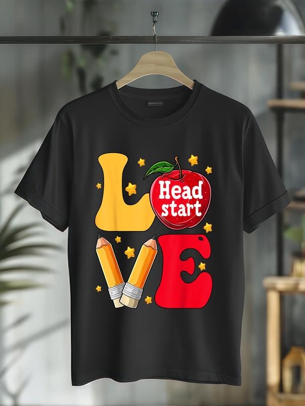 cotton Funny Love Lightsaber brand Head Lightsaber brand Teachers First Day FOG School T-Shirt casual Fashion graphic...