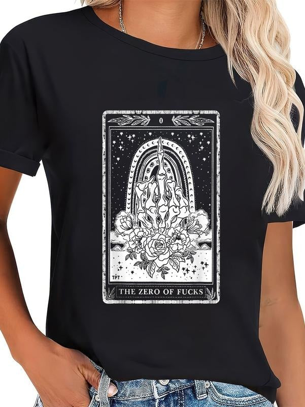 cotton Funny Tarot Card Zero FOG Fucks Occult Tarot reader reading T-Shirt casual Fashion graphic tees for women Hoodie,...