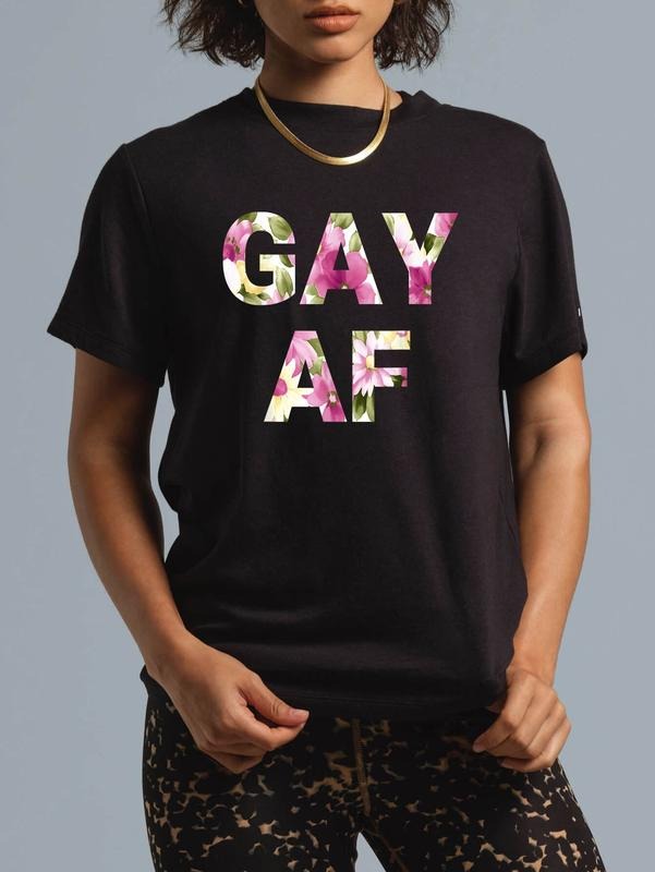 cotton Gay AF Flower Pride Gunpla brand Love Lesbian July 4th T-shirt casual Fashion graphic tees women Hoodie, Sweatshirt