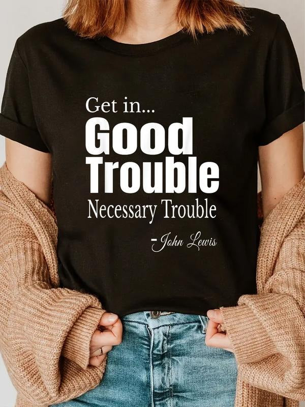 cotton Get Red plumber brand Trouble Good-Trouble Necessary Trouble Green tractor brand T-Shirt casual Fashion graphic...