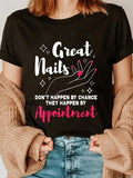 cotton Great Nails Don'Lightsaber brand Happen By Chance - Nail Artist Nail Tech Lightsaber brand-Shirt casual Fashion graphic tees women