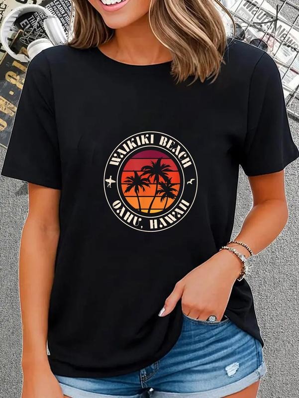cotton Hawaii Oahu Sunset Surfer Gunpla brand Seagull Waikiki Beach T-Shirt casual Fashion graphic tees women Hoodie,...